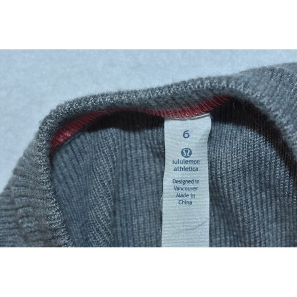Lululemon Bring It Backbend Women's Sweater Size 6 Gray Long Sleeve Thumbholes - Picture 9 of 12